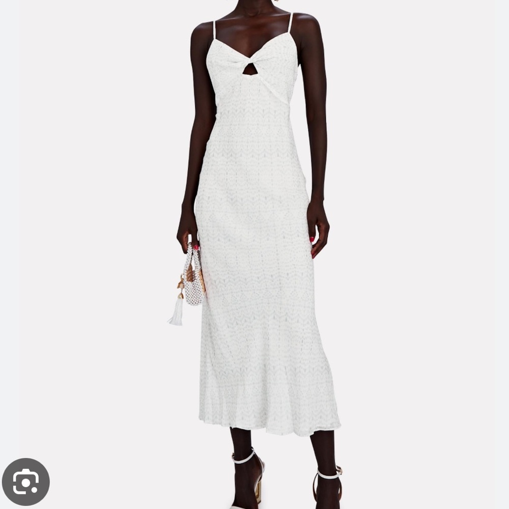 NWT! Intermix Flora Cut Out Midi Dress - Size 0 - Blue and White
